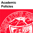 Image of partial Fort Lewis ϲͶע seal with the text 'Academic Policies' above it