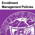 Image of partial Fort Lewis ϲͶע seal with text 'Enrollment Management Policies' above it