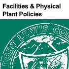 Image of partial Fort Lewis ϲͶע seal with the text 'Facilities & Physical Plant Policies' above it
