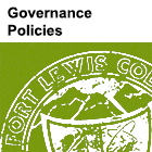 Image of partial Fort Lewis ϲͶע seal with text 'Governance Policies' above it