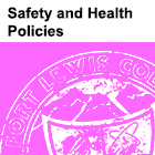 Image of partial Fort Lewis ϲͶע seal with text 'Safety and Health Policies' above it